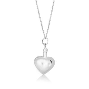 Sterling Silver Shiny Heart URN Pendant with Chain